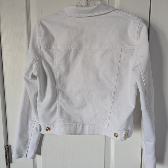 White Cropped Lightweight Cotton Jacket, S - Picture 3 of 14